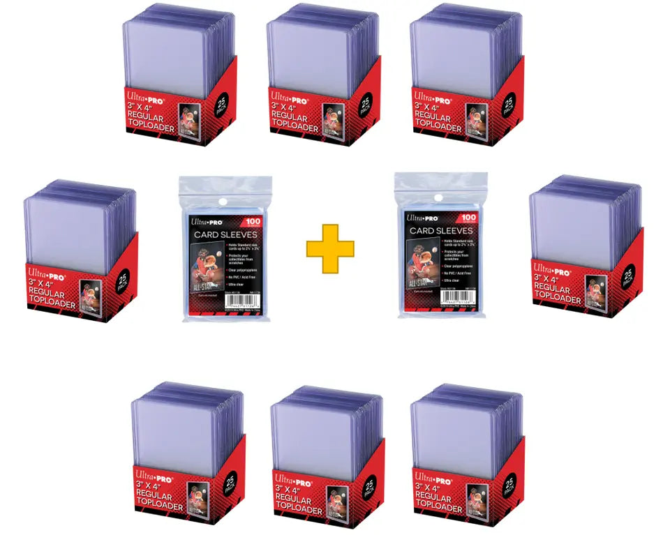 Ultra PRO - Paquetes de fundas blandas y cargadores superiores 3x4