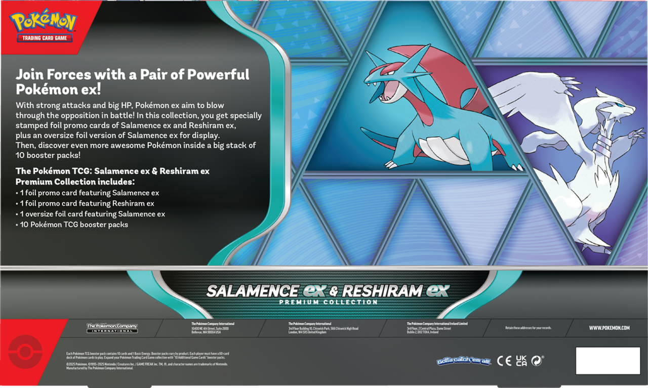 Colección Pokémon Salamence y Reshiram Ex Premium Box
